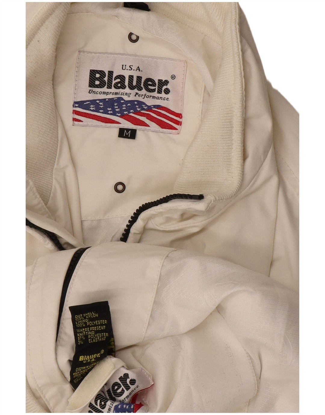 Мужская куртка-бомбер BLAUER UK 38, средний белый нейлон