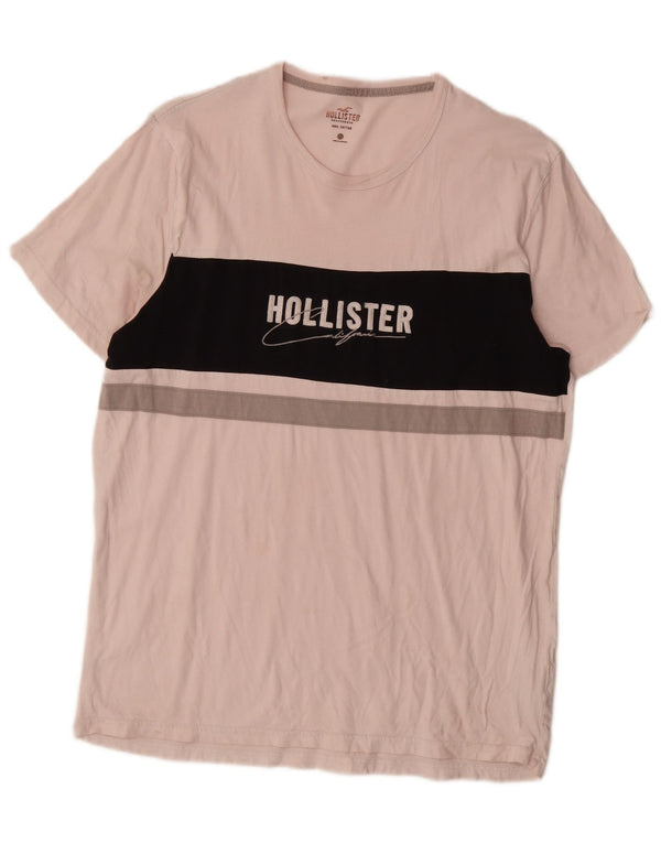 Женская футболка с рисунком Hollister, топ, Великобритания, размер 18 XL, розовый хлопок с цветными блоками