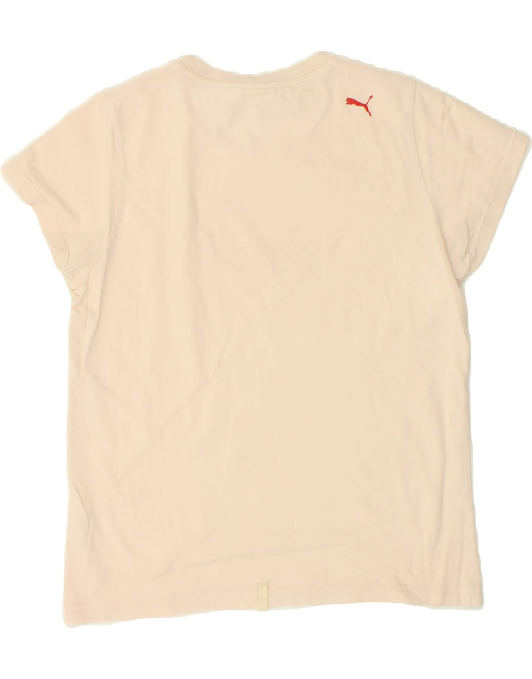 PUMA Womens Graphic T-Shirt Top UK 12 Medium  Beige Vintage Puma and Second-Hand Puma from Messina Hembry 