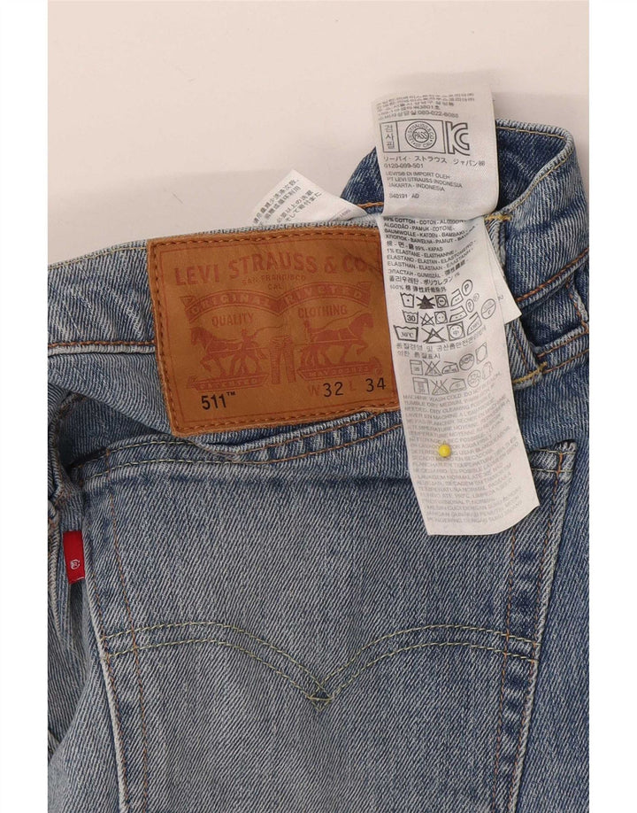 Мужские джинсовые шорты Levi's 511 W32, средний синий хлопок