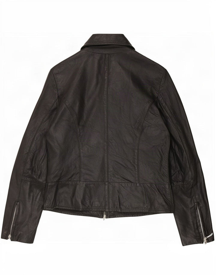 Винтажная женская кожаная куртка IT 42 Medium Black