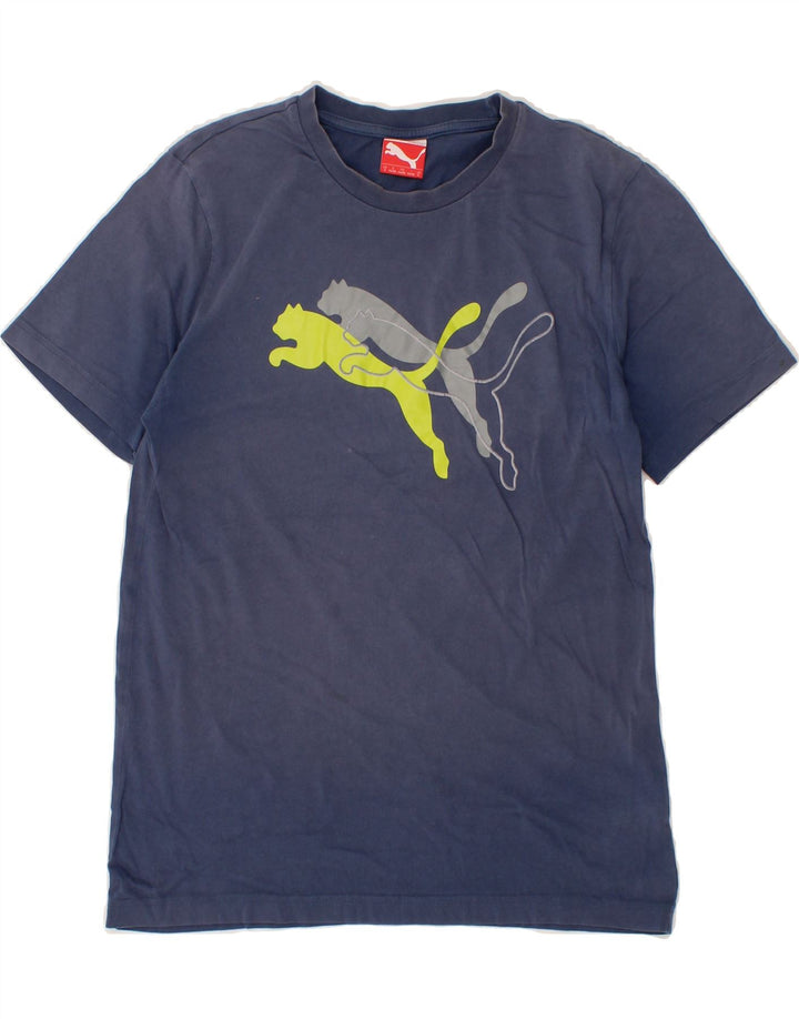 PUMA Mens Graphic T-Shirt Top Small Navy Blue Cotton Vintage Puma and Second-Hand Puma from Messina Hembry 
