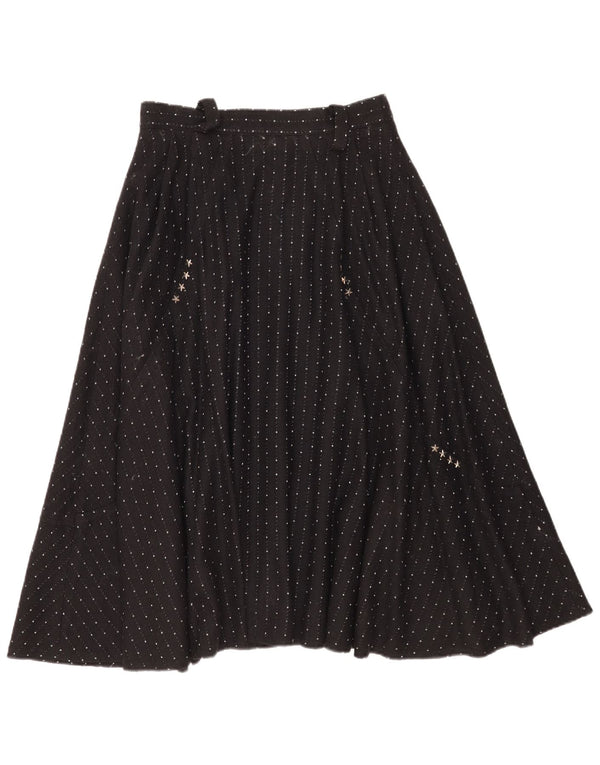 Винтажная женская юбка-трапеция с высокой талией IT 46, большая W28, черная в крапинку