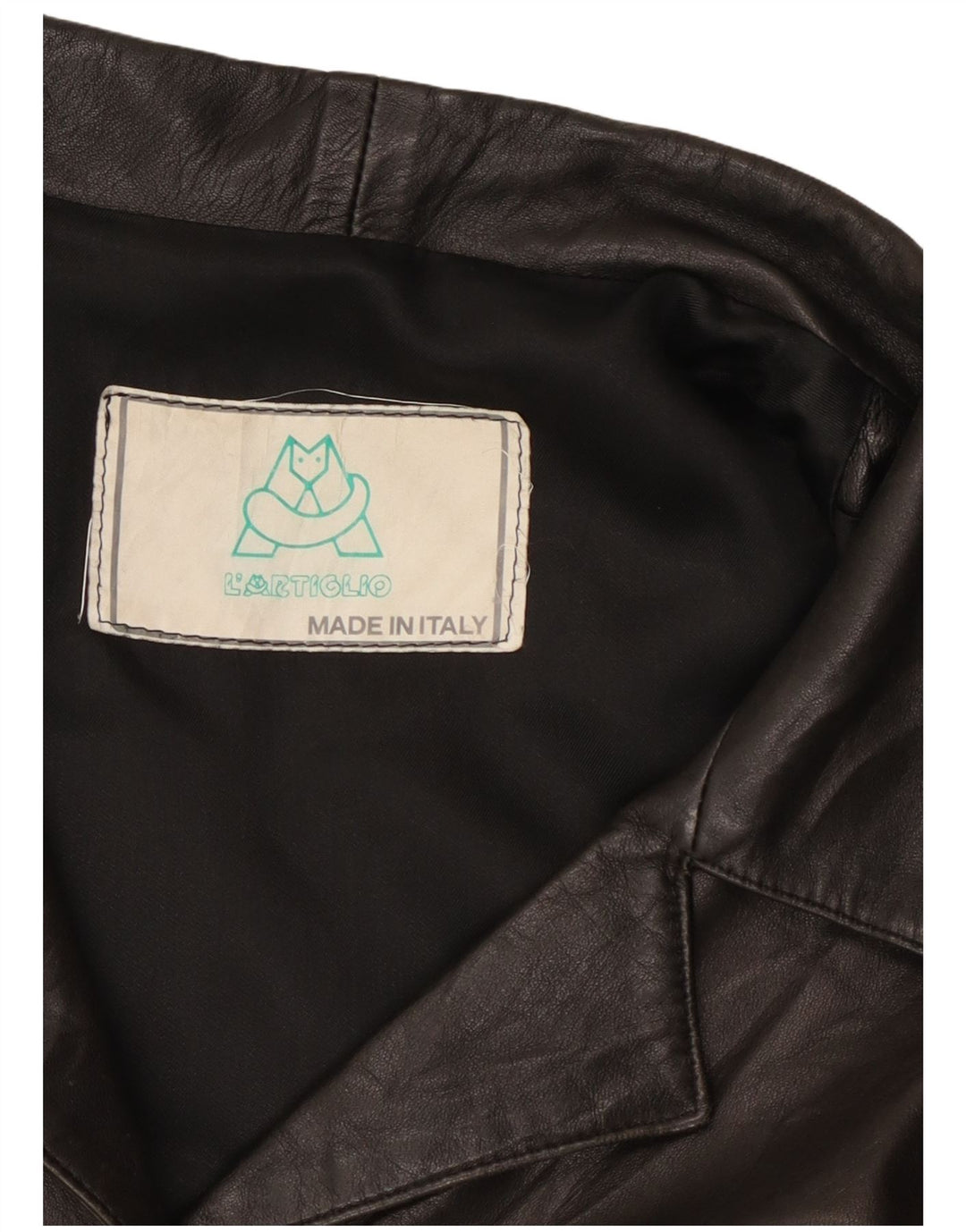 Винтажная женская кожаная куртка UK 16, большая черная