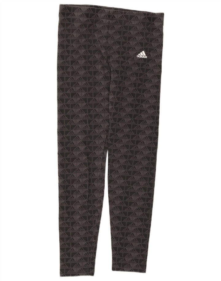 Леггинсы Adidas для девочек с рисунком 14-15 лет, серые