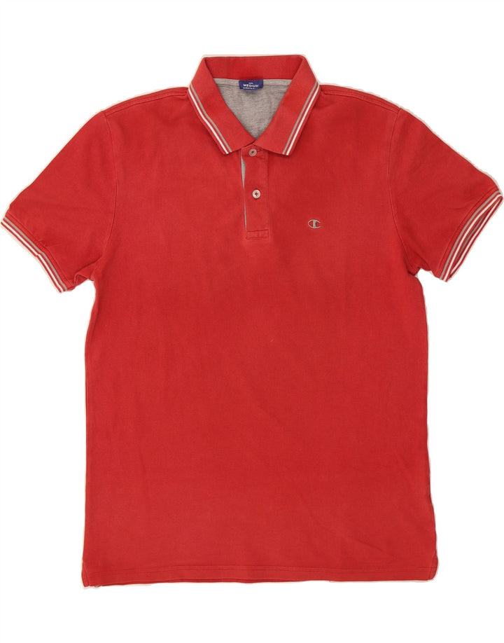 CHAMPION Mens Polo Shirt Medium Red Vintage Champion and Second-Hand Champion from Messina Hembry 