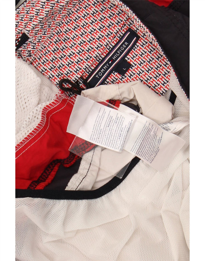 TOMMY HILFIGER Мужские шорты для плавания с рисунком, большие, кремовые, с цветными блоками