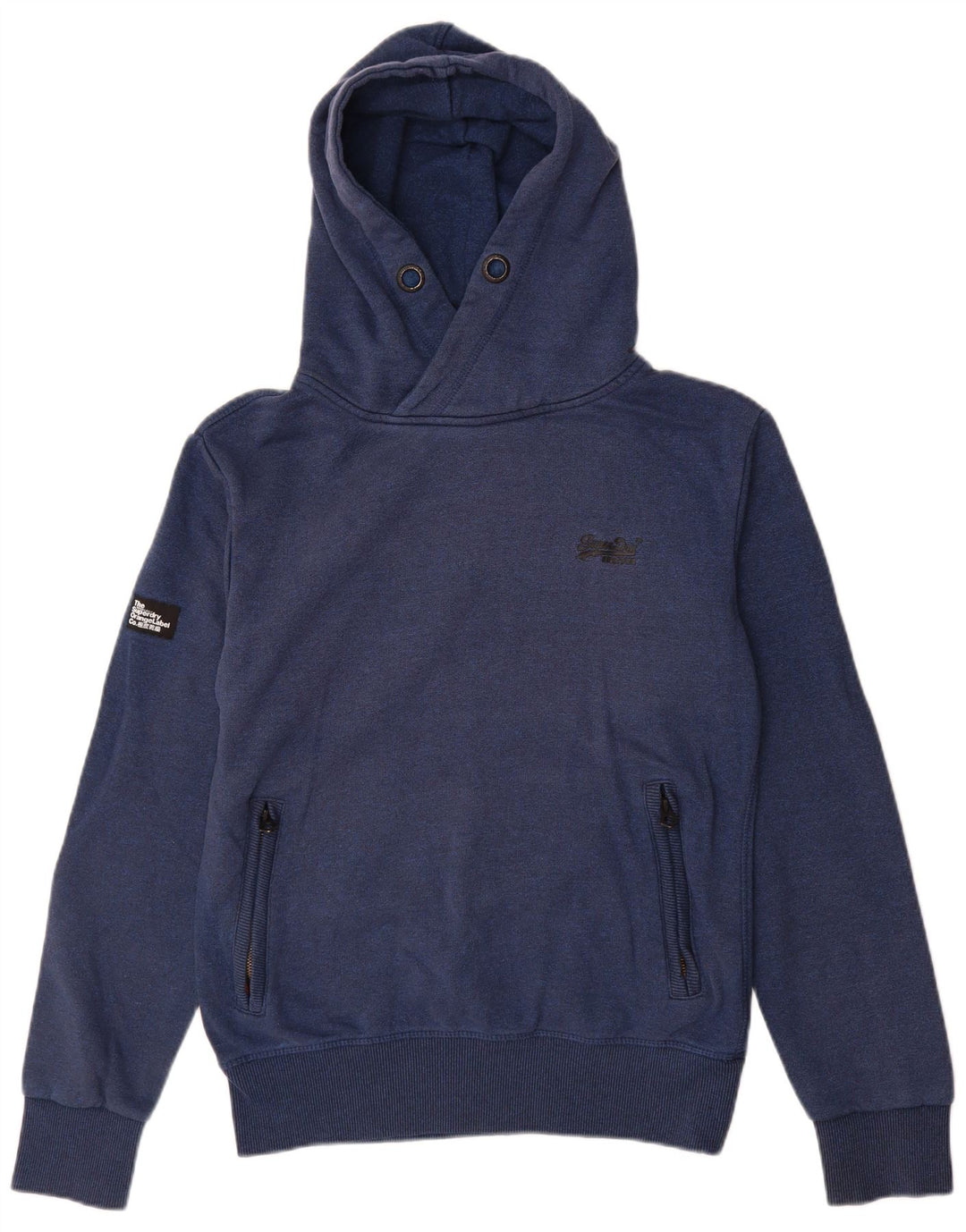 Мужской джемпер с капюшоном Superdry, маленький, темно-синий, хлопок