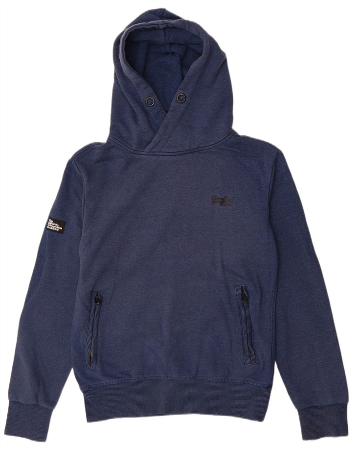 Мужской джемпер с капюшоном Superdry, маленький, темно-синий, хлопок