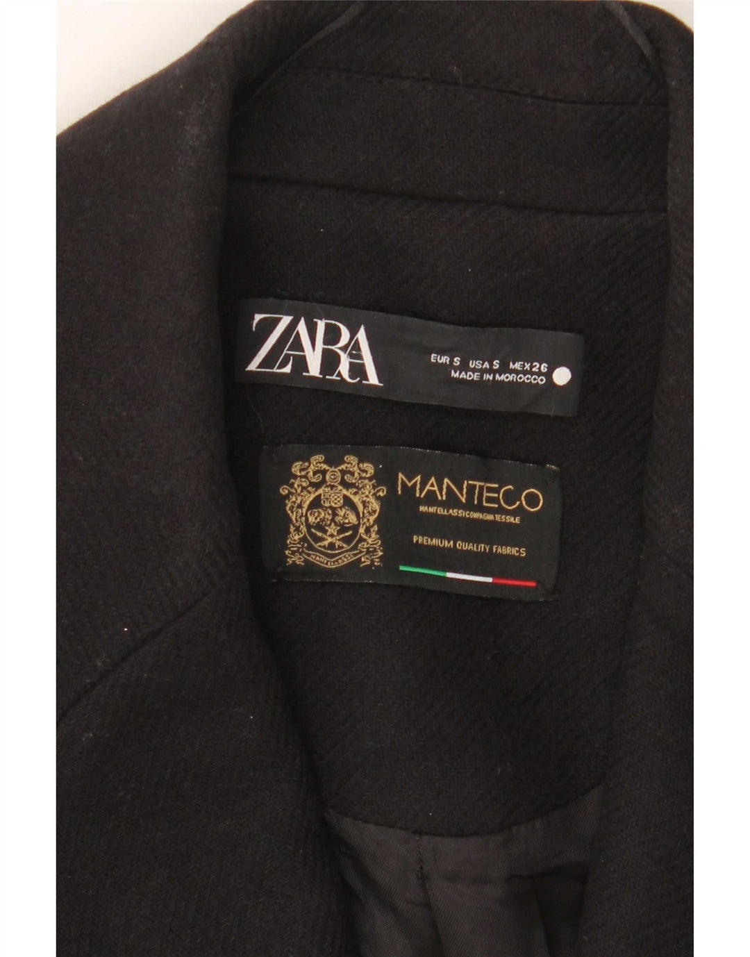Женское двубортное пальто оверсайз Zara UK 10, маленькое черное