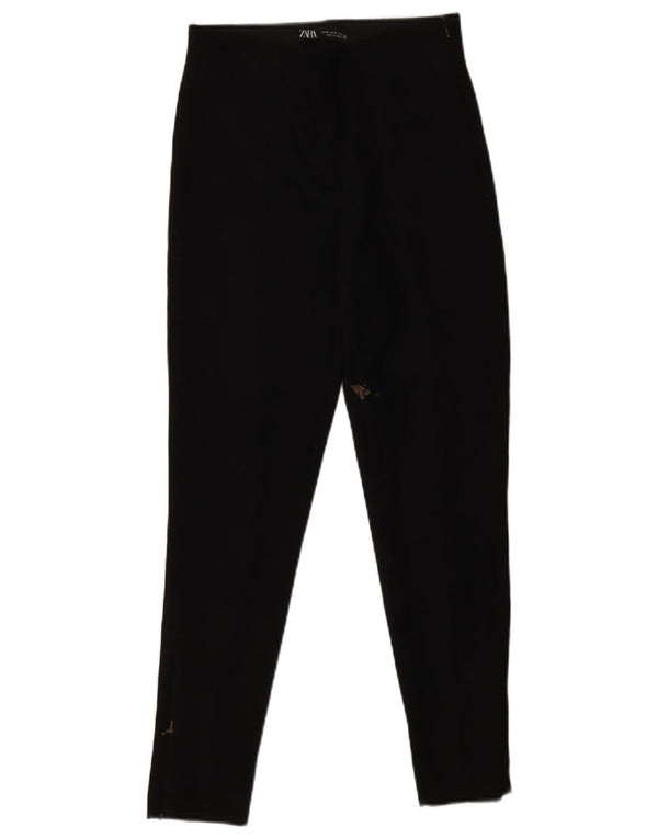 Женские укороченные брюки скинни Zara Medium W28 L26, черные