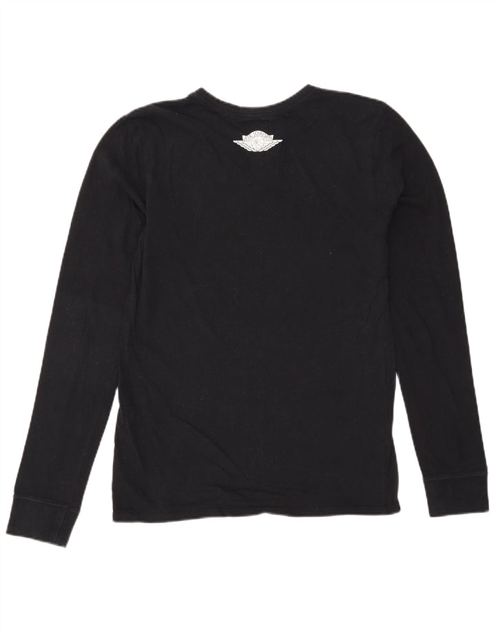 Мужской топ с рисунком Jordan, маленький черный хлопок с длинным рукавом