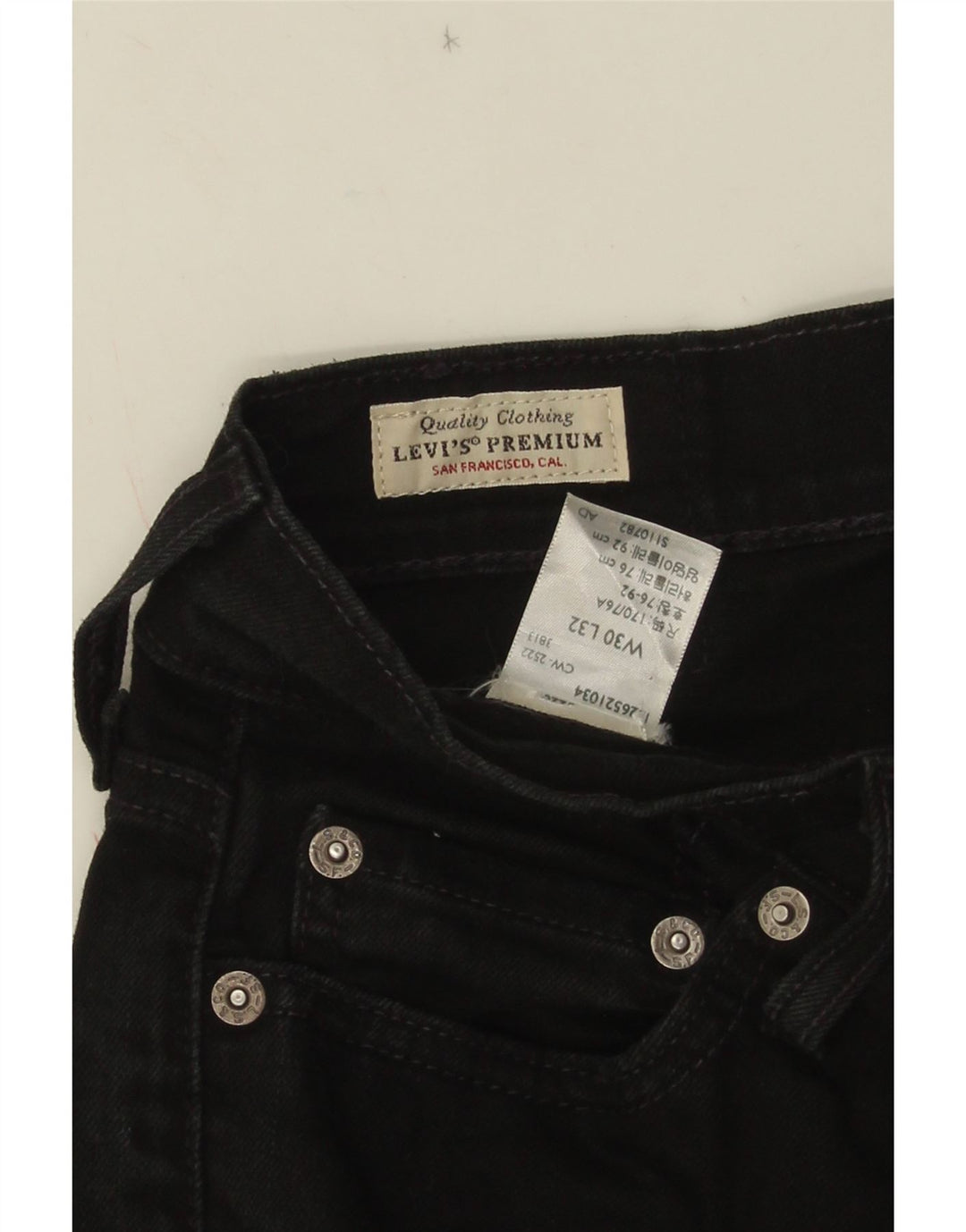 Мужские укороченные прямые джинсы LEVI'S W30 L24 черные
