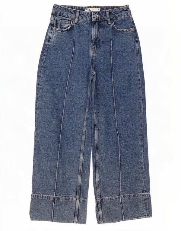 Женские джинсы свободного кроя с высокой талией Zara EU 32 2XS W22 L25, синие, хлопок
