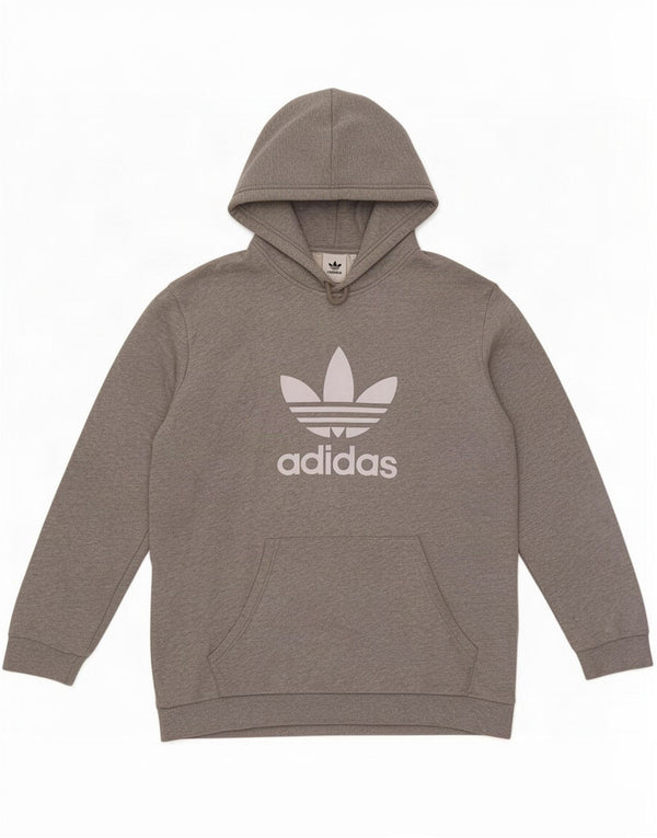 Мужской джемпер с капюшоном Adidas с рисунком XL, серый хлопок