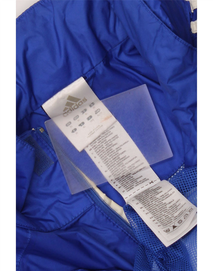 Мужская дождевик с капюшоном Adidas UK 42 XL Синий Полиамид