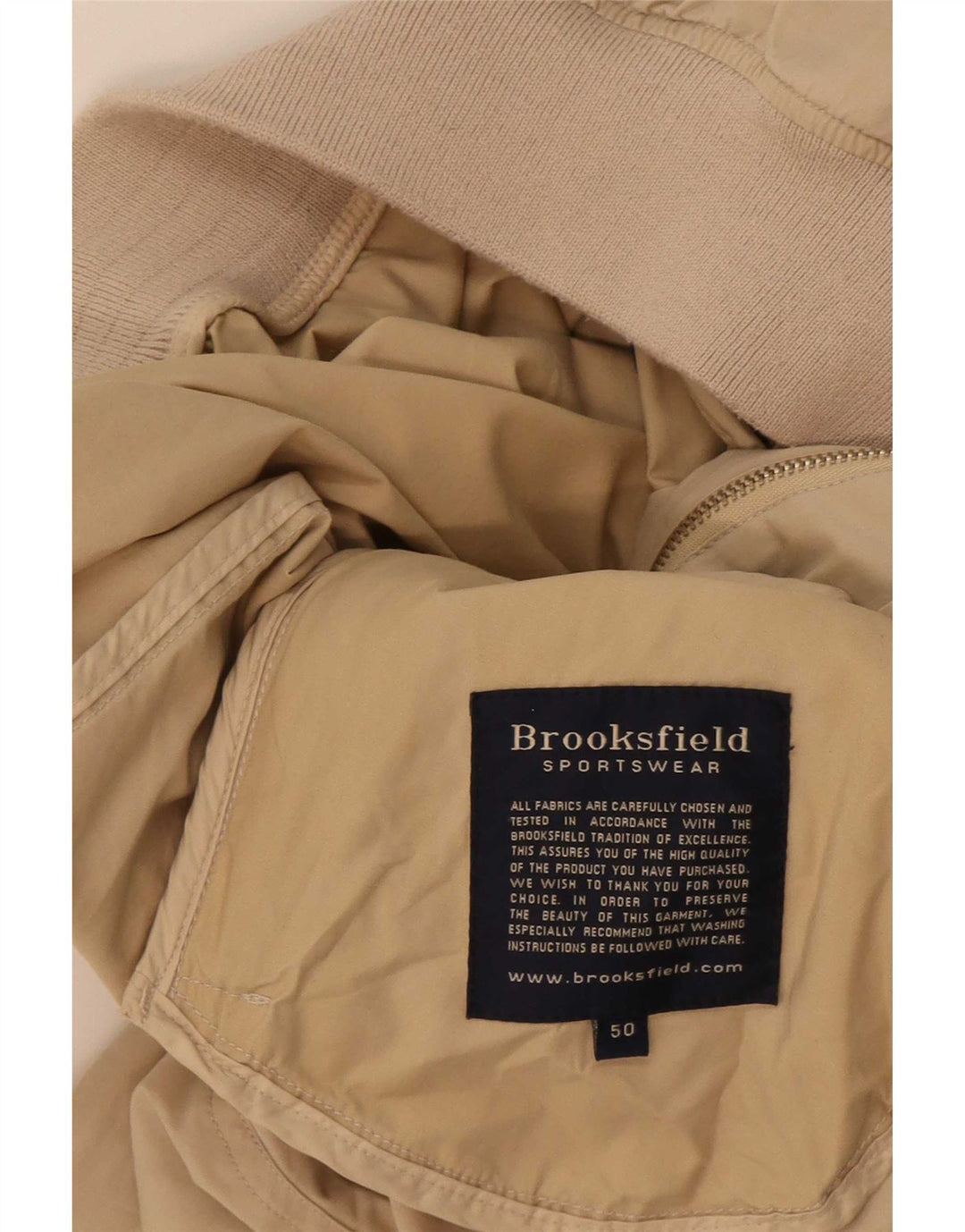 Мужской бомбер Brooksfield IT 50 Большой Бежевый