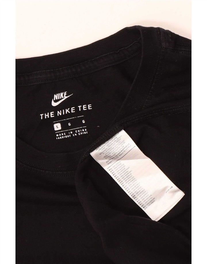 Мужская футболка обычного размера с коротким рукавом Nike, большой черный хлопковый топ
