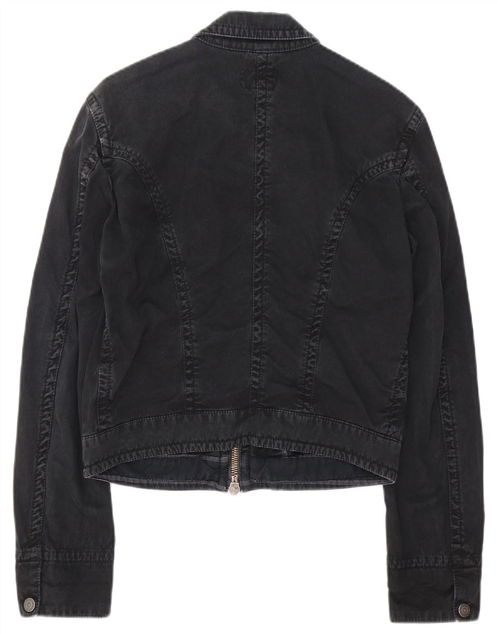 Женская джинсовая куртка Calvin Klein Jeans UK 14, средний черный хлопок