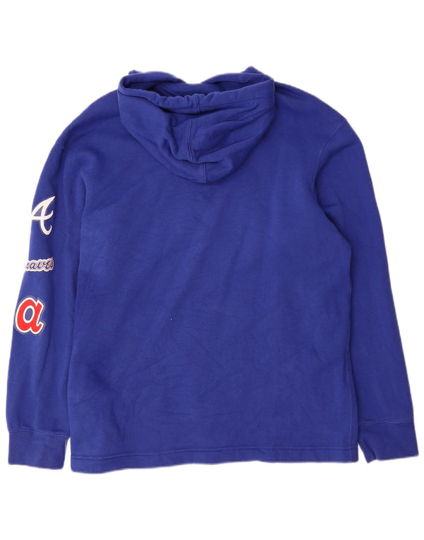 Мужской джемпер с капюшоном с графическим рисунком Nike Atlanta Braves, средний синий, хлопковый