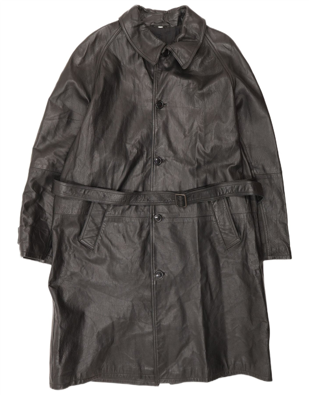 Мужское кожаное пальто VINTAGE IT 52 XL Черное кожаное