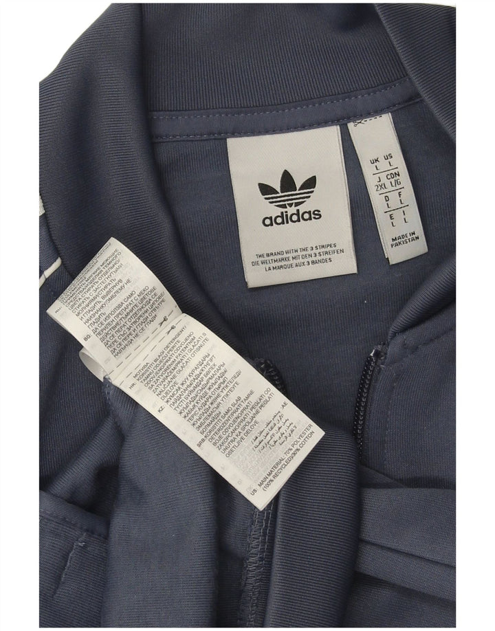 Мужской спортивный костюм Adidas, большая куртка из темно-синего полиэстера