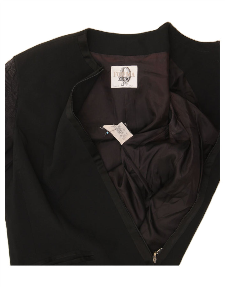 GIANFRANCO FERRE Womens Forma Zero Cardigan Top UK 16 Large Black Acetate Vintage Gianfranco Ferre and Second-Hand Gianfranco Ferre from Messina Hembry 