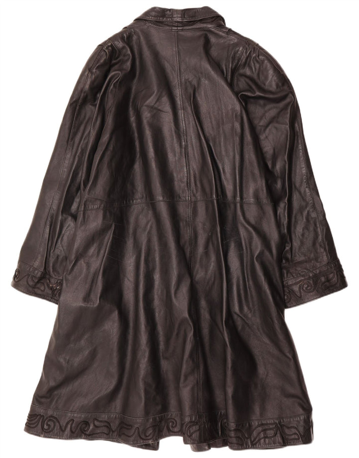 Винтажное женское кожаное пальто IT 50 XL Черное