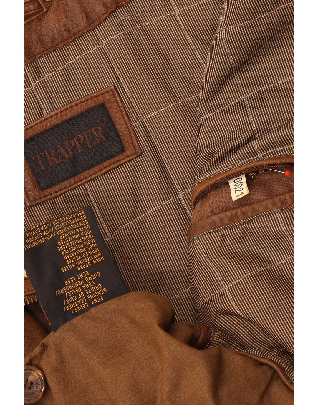 Мужская кожаная куртка Trapper UK 50 5XL коричневая