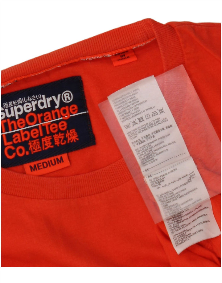 SUPERDRY Мужская футболка из хлопка среднего оранжевого цвета