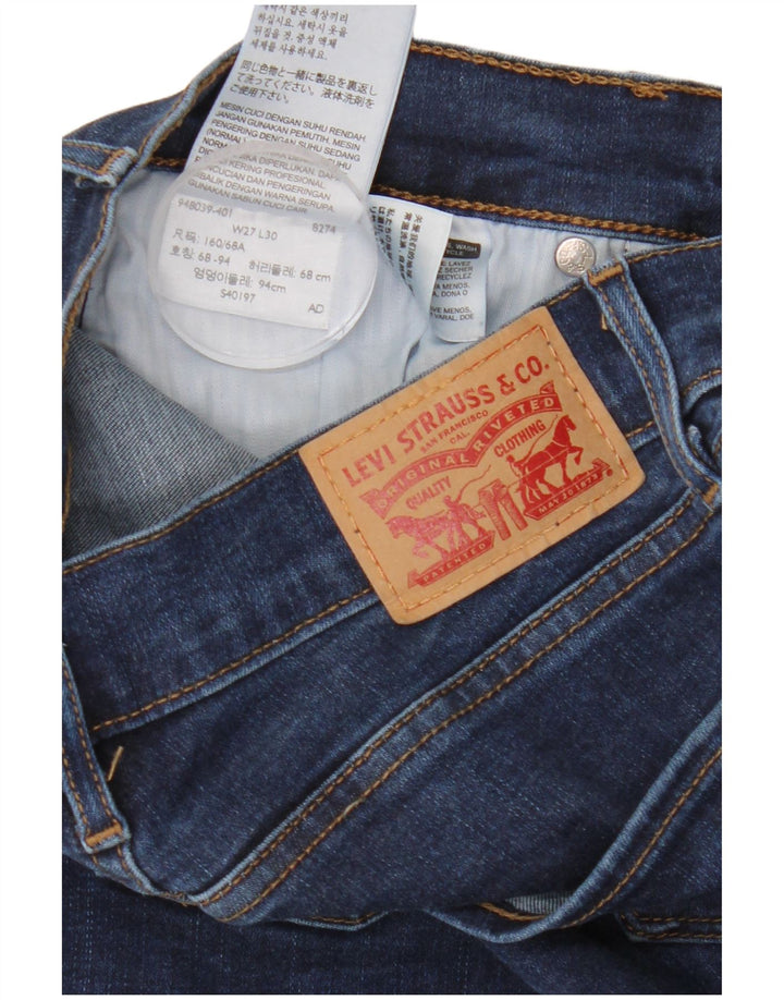 Женские джинсы скинни LEVI'S W27 L30 Темно-синие, хлопок