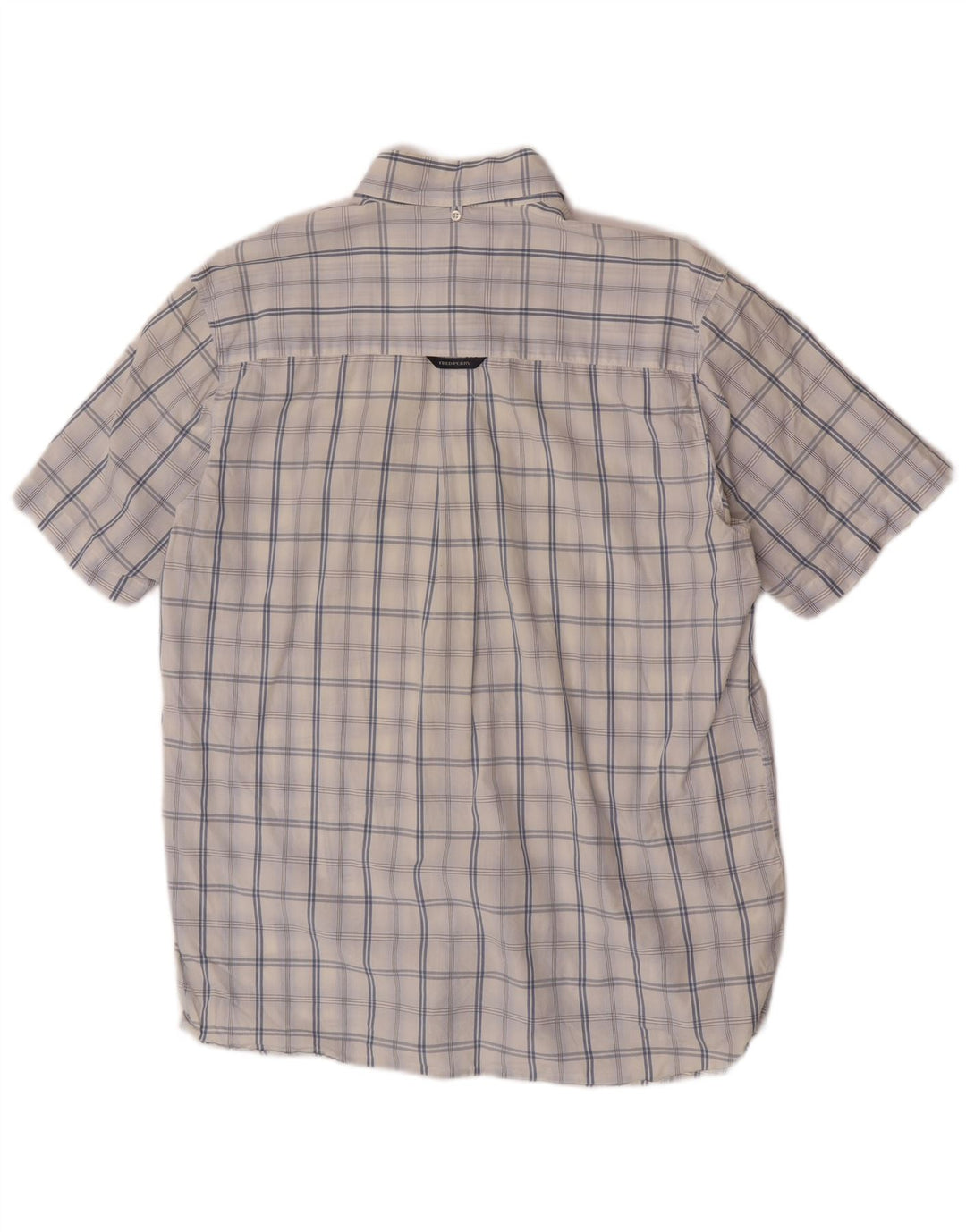 Мужская рубашка с коротким рукавом Fred Perry, большая белая клетка, хлопок