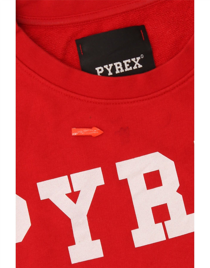 Женский свитер с рисунком Pyrex UK 14, хлопковый средний красный цвет