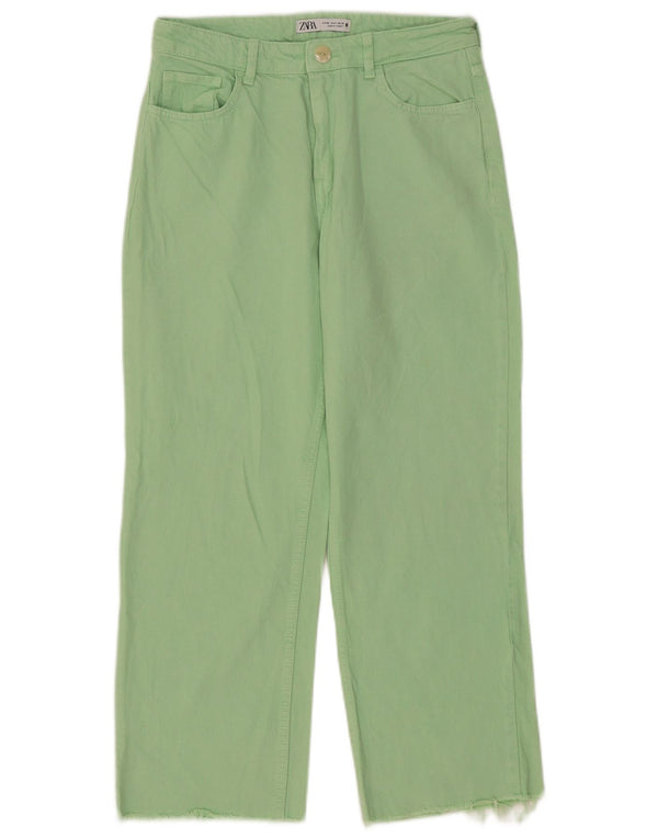 Женские прямые джинсы Zara EU 40 Medium W30 L26, зеленый хлопок