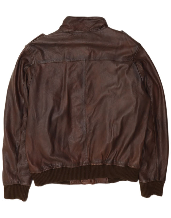 Мужская кожаная куртка в стиле милитари Ben Sherman UK 42 XL коричневая