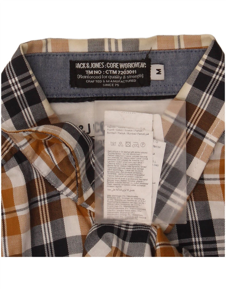 Мужская фланелевая рубашка Jack & Jones среднего коричневого цвета в клетку, хлопок