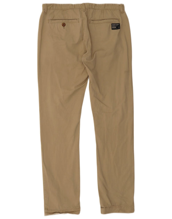 Superdry Mens Slim Casual Trousers Large W32 L32 Beige Cotton