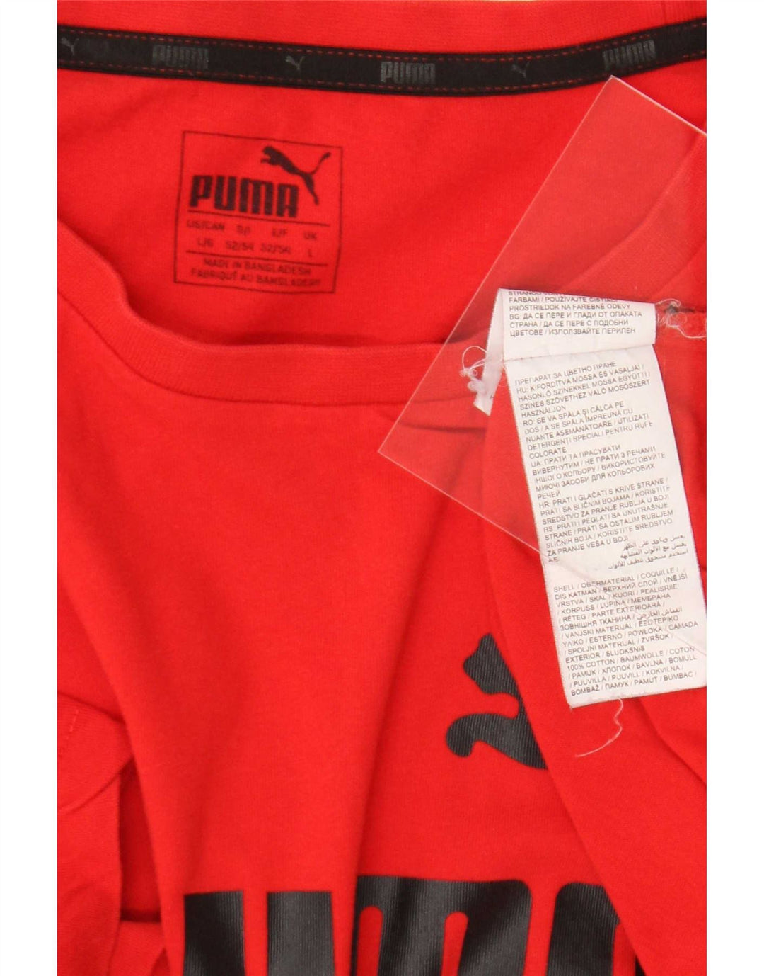 Мужская футболка с рисунком Puma, большой красный хлопок
