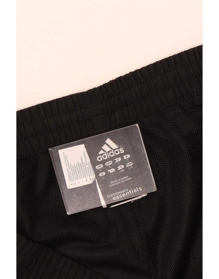 Мужские спортивные брюки Adidas Climalite, большие черные полиэстеровые брюки