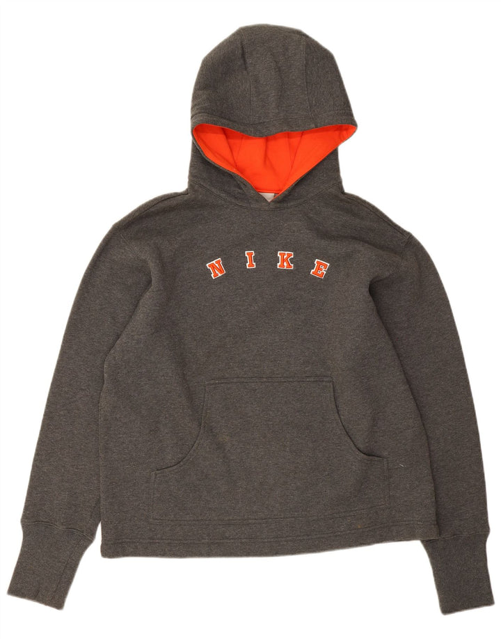 Женский джемпер с капюшоном Nike Oversized с рисунком, США 8/10, средний серый хлопок