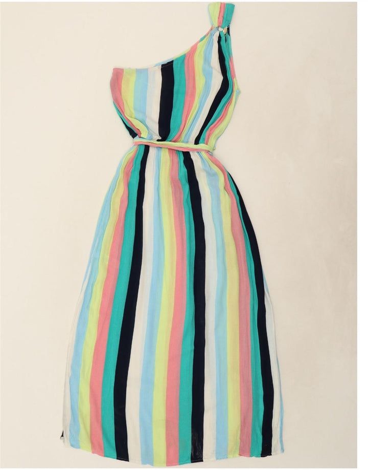 MARKS & SPENCER Womens One Shoulder Dress UK 8 Small  Multicoloured Vintage Marks & Spencer and Second-Hand Marks & Spencer from Messina Hembry 
