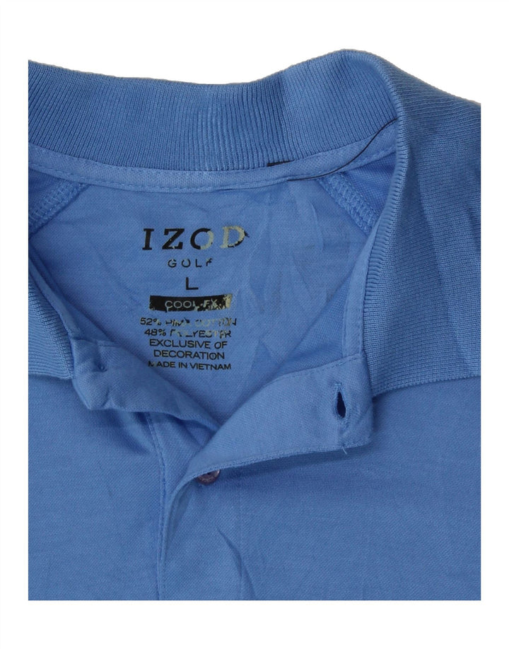 IZOD Mens Golf Polo Shirt Large Blue Cotton Vintage Izod and Second-Hand Izod from Messina Hembry 