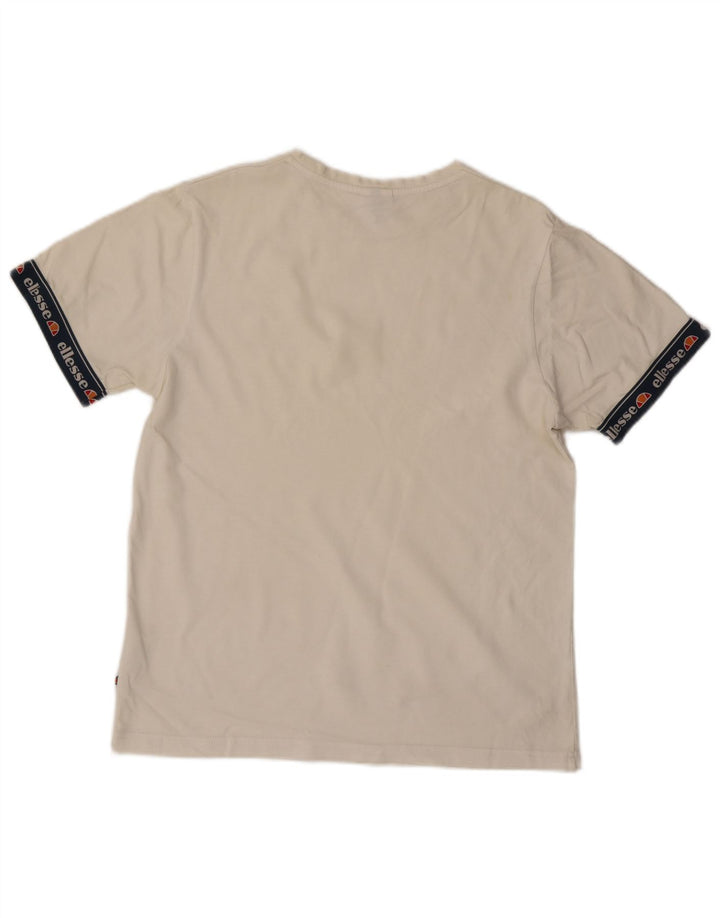 Ellesse Мужская футболка с рисунком Топ среднего размера, белый хлопок