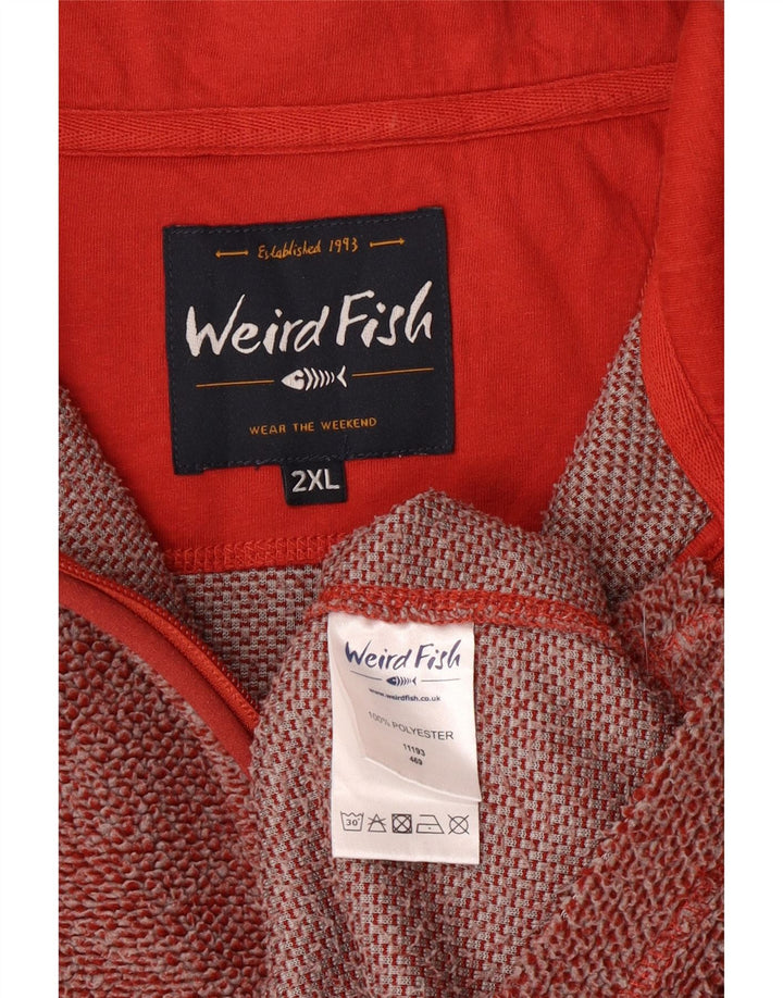 Мужской флисовый джемпер с воротником на молнии Weird Fish 2XL бордовый полиэстер