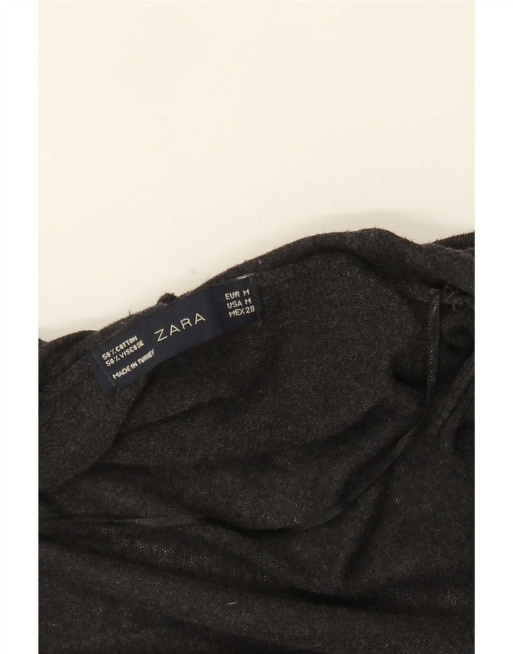 Женский удлиненный кардиган оверсайз Zara UK 14, средний серый цвет
