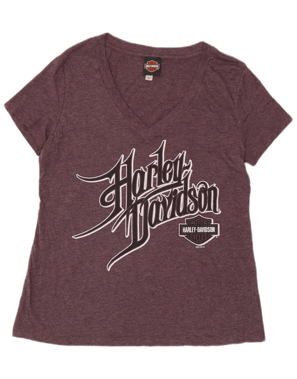 Женская футболка с рисунком Harley Davidson Top UK 20 2XL Фиолетовый полиэстер