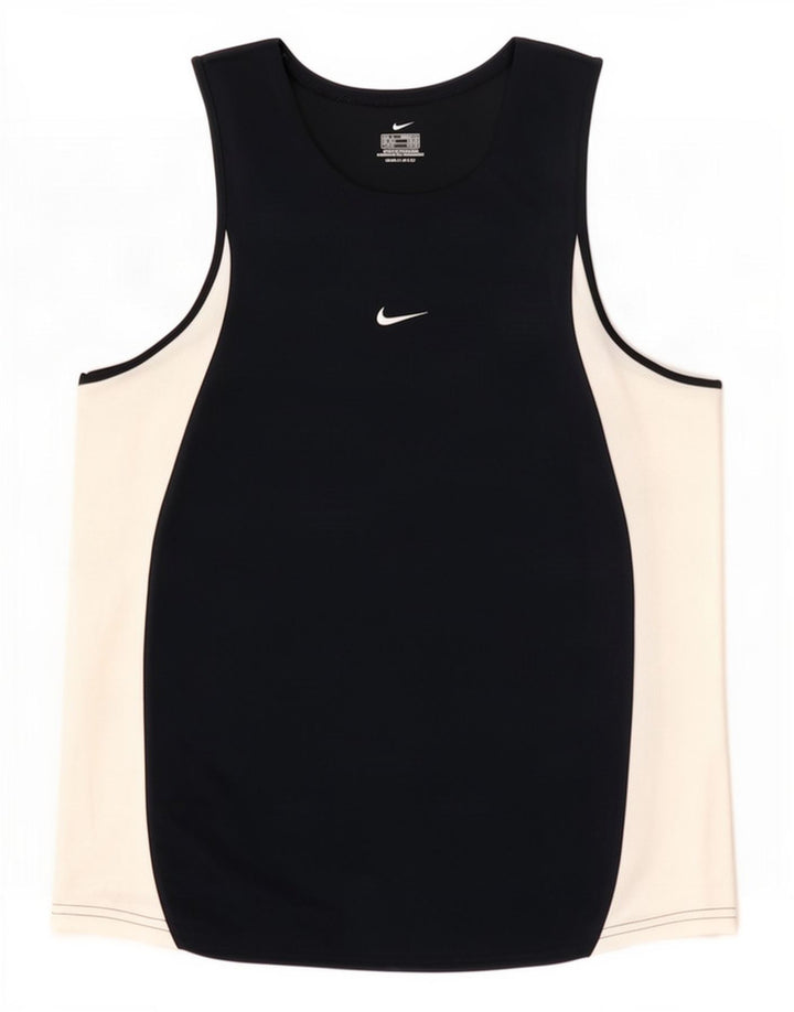 Мужской жилет Nike Dri Fit, средний темно-синий, полиэстер с цветными блоками