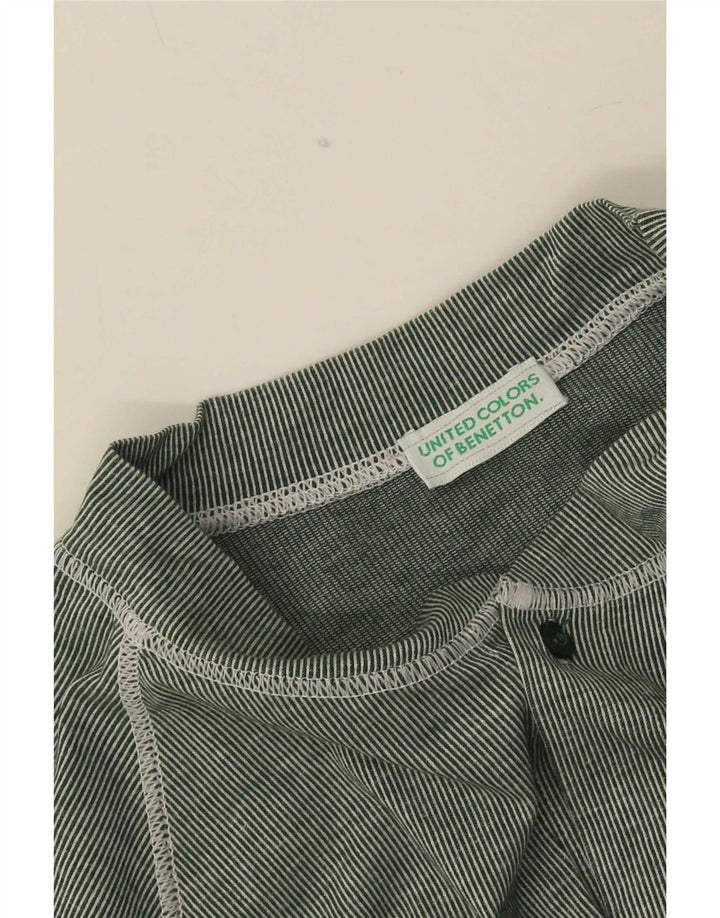 Мужской трикотажный топ Benetton, маленький зеленый в тонкую полоску