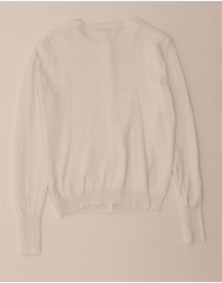ZARA Womens Cardigan Sweater UK 14 Large White Viscose Vintage Zara and Second-Hand Zara from Messina Hembry 