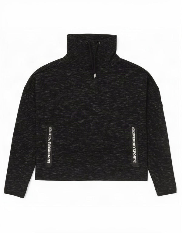 Женский свитер оверсайз с рисунком Superdry UK 2 2XS, черный в крапинку